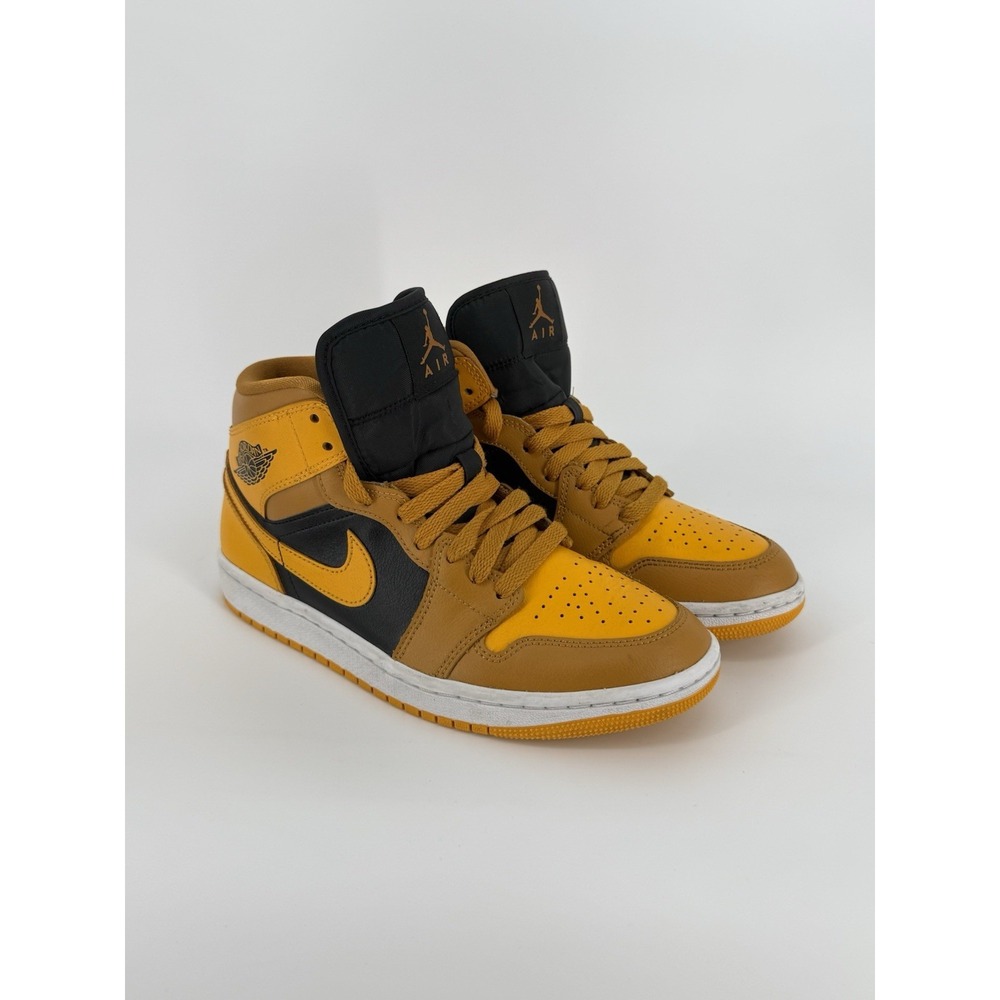 Air Jordan 1 Mid Sneakers Chutney Black Taxi Women's Size 7.5 Shoes UK 5 EU 38.5